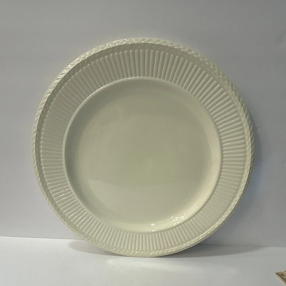 Wedgwood Cream Round Ceramic Platter 12 in England Vintage 1950s